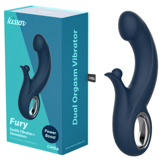 Chisa Fury Dual Orgasm Vibrator 10 Vibration Patterns Power Boost Rechargeable