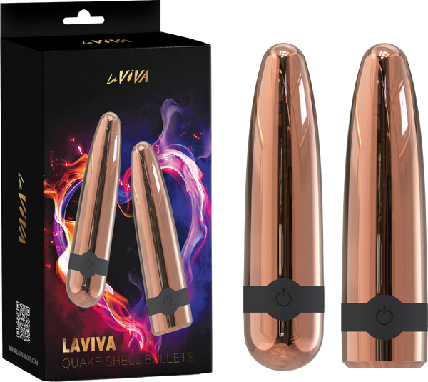 LaViva Quake Shell Bullets 10 Frequency Intense Vibration Modes Rechargeable