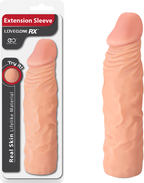 Excellent Power LoveClone RX Extension Sleeve 8" Real Skin Lifelike Material