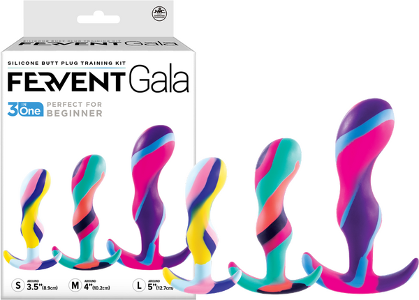 Excellent Power Fervent Gala Silicone Butt Plug Training Kit Small: 3.5" Medium: 4" Large: 5"