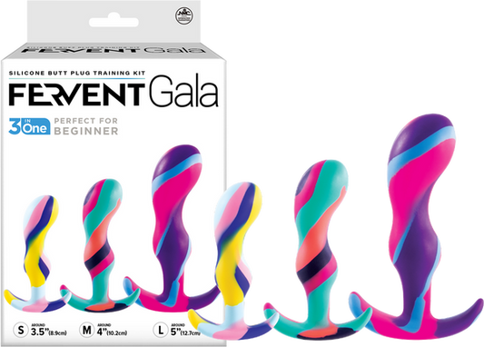 Excellent Power Fervent Gala Silicone Butt Plug Training Kit Small: 3.5" Medium: 4" Large: 5"