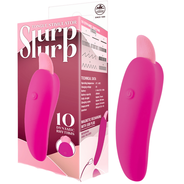 Excellent Power Slurp Slurp - Tongue Stimulator 10 Dynamic Rhythms Magnetic Recharging