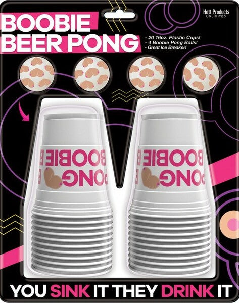 Hott Products Unlimited Boobie Beer Pong 16oz. Plastic Cups 4 Boobie Pong Balls
