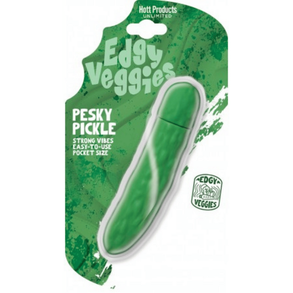 Hott Products Unlimited Edgy Veggies - Pickle Shaped Mini Vibrator 10 Function