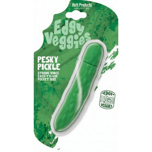 Hott Products Unlimited Edgy Veggies - Pickle Shaped Mini Vibrator 10 Function