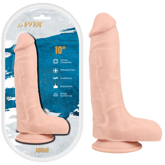 LaViva Adrian Harness Compatible Dual Density Realistic Feel Strong Suction Cup 10"