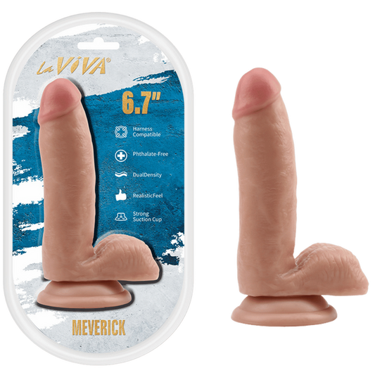 LaViva Maverick Harness Compatible Dual Density Realistic Feel Strong Suction Cup 6.7"