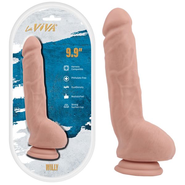 LaViva Willy Harness Compatible Dual Density Realistic Feel Strong Suction Cup 9.9"