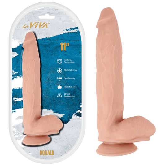 LaViva Donald 11" Harness Compatible Phthalate free Dual density Strong Suction Cup