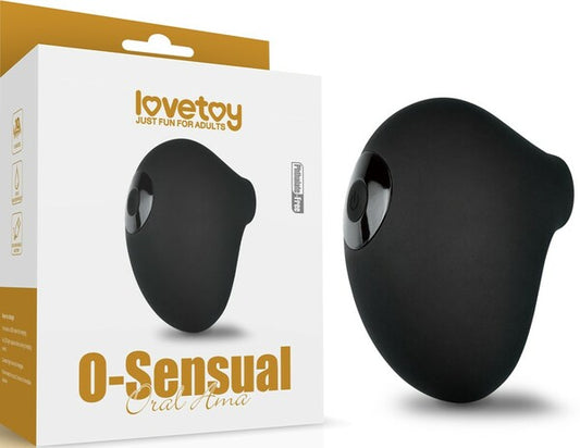 The product image shows the packaging and the device itself. The packaging is predominantly white with the product name 'O-Sensual Suction Vibe' and the brand 'Lovetoy' on it.