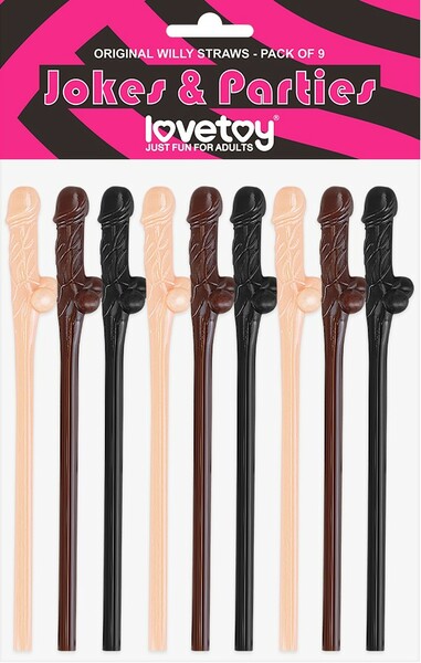 Lovetoy Willy Straws Glow in the Dark - Pack of 9