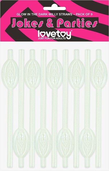 Lovetoy Pussy Straws Glow in the Dark - Pack of 9