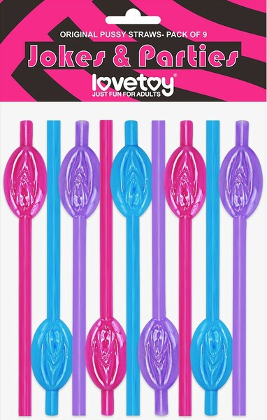 Lovetoy Pussy Straws Glow in the Dark - Pack of 9