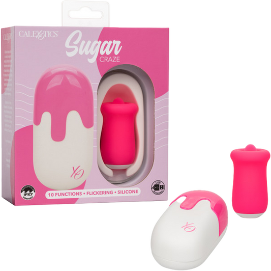 Sugar Craze Flickering Tongue Stimulator 10 Intense Vibration Pulsation and Escalation Functions