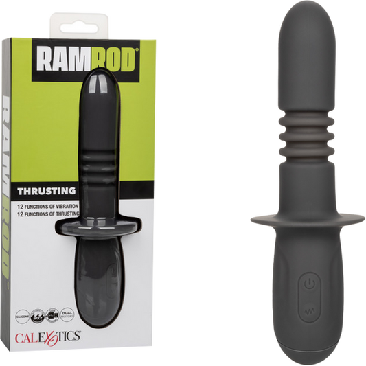 The product image shows a black, cylindrical probe with a ribbed texture. The packaging box is also displayed, indicating the product's features and brand.
